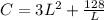 C=3L^2+\frac{128}{L}
