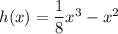 h(x)=\dfrac{1}{8}x^3-x^2