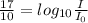 \frac{17}{10} = log_{10} \frac{I}{I_0}