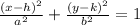 \frac{\left(x-h\right)^2}{a^2}+\frac{\left(y-k\right)^2}{b^2}=1