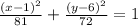 \frac{(x-1)^2}{81}+\frac{(y-6)^2}{72}=1
