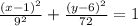 \frac{(x-1)^2}{9^2}+\frac{(y-6)^2}{72}=1
