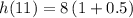 h(11)=8\left (1+0.5 \right)