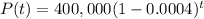 P(t) = 400,000 (1-0.0004)^t