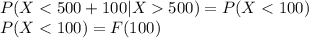 P(X500) = P (X