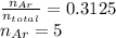 \frac{n_{Ar}}{n_{total}}=0.3125\\n_{Ar}=5