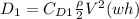 D_1 = C_{D1} \frac{\rho}{2}V^2 (wh)