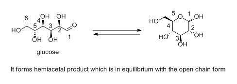 What type of product forms in the intramolecular reaction between the aldehyde portion of the glucos
