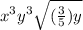 x^{3}y^{3}\sqrt{(\frac{3}{5})y}