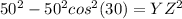 50^{2} - 50^{2}cos^{2}(30) = YZ^{2}