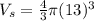 V_s=\frac{4}{3}\pi (13)^3