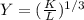 Y= (\frac{K}{L})^{1/3}