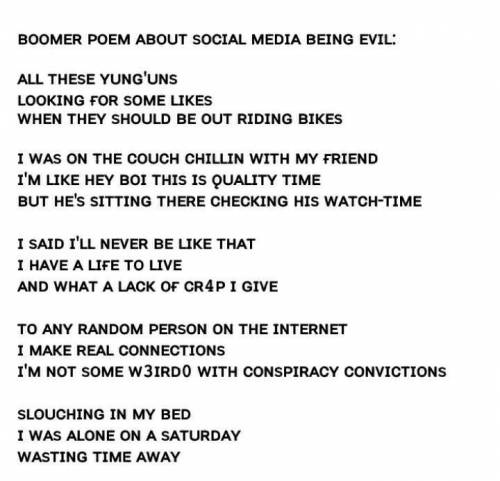 Short poem about social media impact on teens   out