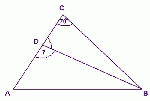 In triangle abc,d is a point on side ac such that bd=dc and angle bcd measures 70 degrees. what is t