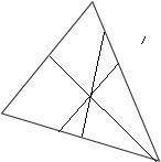 Where is the circumcenter of this acute triangle located?  on a side of the triangle outside the tri