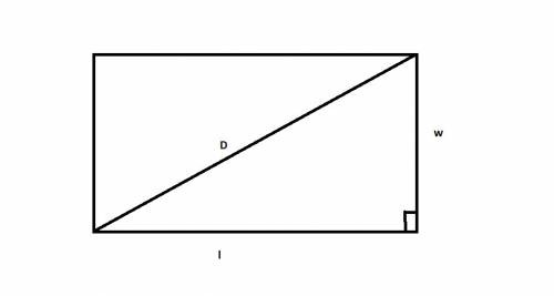 (c) express the diagonal of a rectangle, d, in terms of its width, w, if the area of the rectangle i