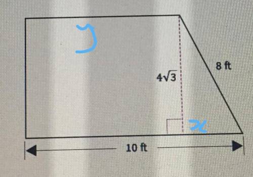 Find the area of the 64 ft^2 54✔️3 ft^2 32✔️3 ft^2 48✔️3 ft^2