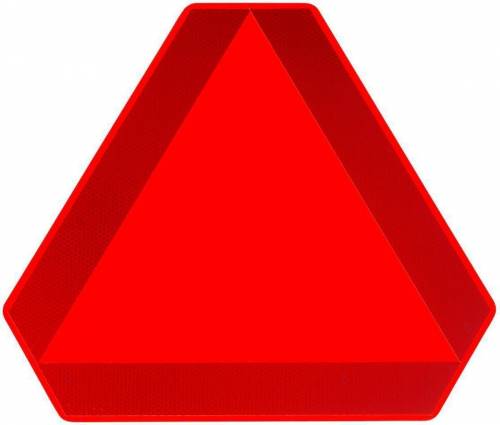 The sign for slow moving vehicles ( those that can only drive less than 25 mph) is a) a red hexagonb