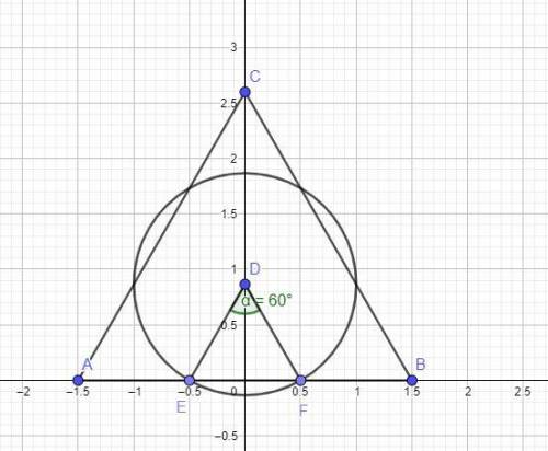 Apiece of paper in the shape of an equilateral triangle with side length 3 and a circular piece of p