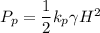 P_p = \dfrac{1}{2}k_p \gamma H^2