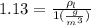 1.13=\frac{\rho _{l}}{1(\frac{g}{m^3})}