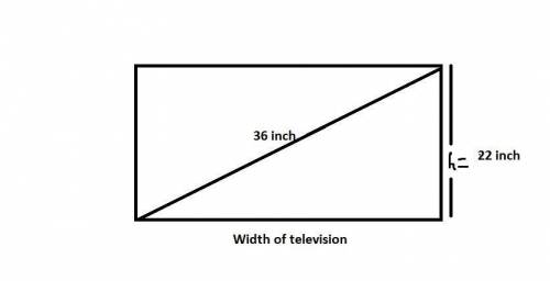 Atelevision is identified by the diagonal measurement of the of screen. a television has a 36 inch s