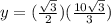y=(\frac{\sqrt{3}}{2})(\frac{10\sqrt{3}}{3})
