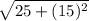 \sqrt{25+(15)^2}