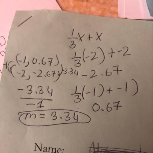 G(x)=1/3x+x what is the average of change of g over the interval [-2,-1]