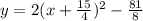 y=2(x+\frac{15}{4})^2-\frac{81}{8}