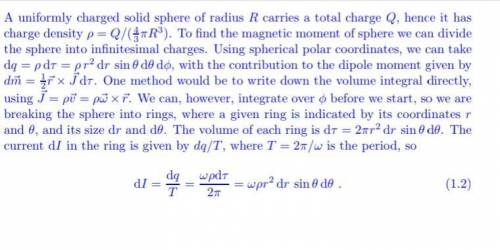 Asolid sphere of radius a has auniform magnatization in the zhat direction. what is the magnetic dip