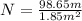 N = \frac{98.65m}{1.85m^2}