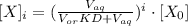 [X]_{i} = (\frac{V_{aq}}{V_{or}KD + V_{aq}})^{i} \cdot [X_{0}]