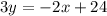 3y = -2x+24