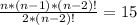 \frac{n*(n-1)*(n-2)!}{2*(n-2)!}=15