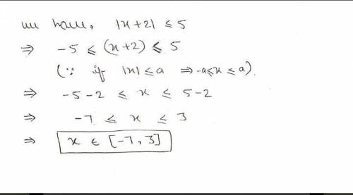 Solve the inequality: |x + 2|< 5