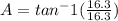 A = tan^-1(\frac{16.3}{16.3})