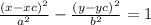 \frac{(x - xc)^{2} }{a^{2} } - \frac{(y - yc)^{2} }{b^{2} } = 1