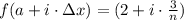 f(a+i\cdot \Delta x )=(2+ i \cdot \frac{3}{n} )