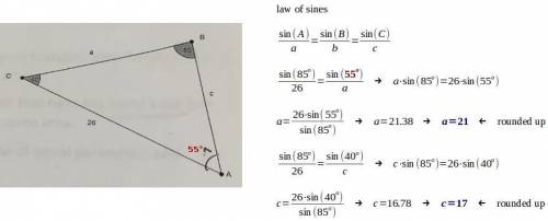 Ineed  finding the missing sides using the law of sines