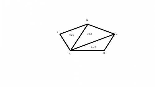 Calculate the area of the figure below using the following information:  area of triangle abc = 31.8