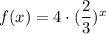 f(x)=4\cdot (\dfrac{2}{3})^x