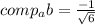 comp_{a}b=\frac{-1}{\sqrt{6}}
