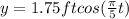 y = 1.75 ft cos (\frac{\pi}{5}t)