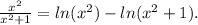 \\ \frac{x^2}{x^2 + 1} = ln(x^2) - ln(x^2 + 1).
