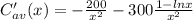 C'_{av}(x)=-\frac{200}{x^{2}}-300\frac{1-ln x}{x^{2}}