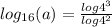 log_{16}(a)= \frac{log 4^3}{log 4^2}