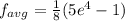 f_{avg}=\frac{1}{8}(5e^4-1)