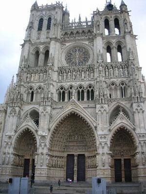 The notre dame cathedral in paris, france. the cathedral is smaller in height but larger in width th