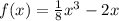 f(x)=\frac{1}{8}x^3-2x